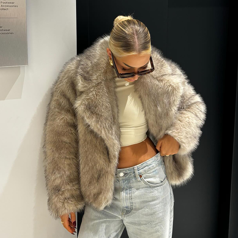 Streetwear Brand China - Chic Street Girls Gradient Faux Fur