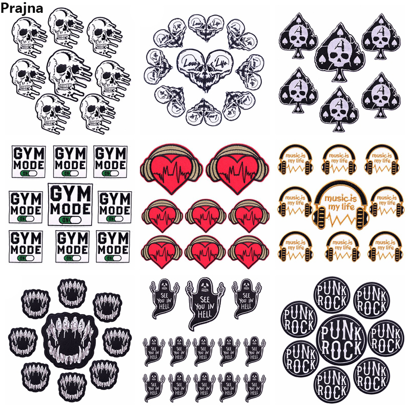 10PCS/lots Rock Style Embroide - огляд і ціна Streetwear Brand Stickers