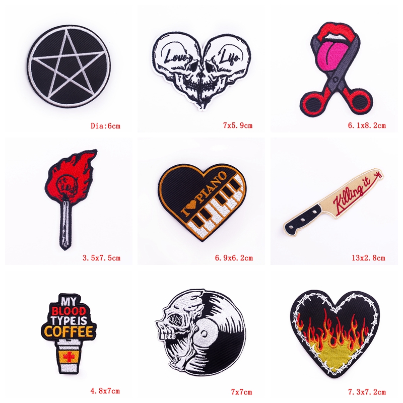 10PCS/lots Rock Style Embroide - огляд і ціна Streetwear Brand Stickers