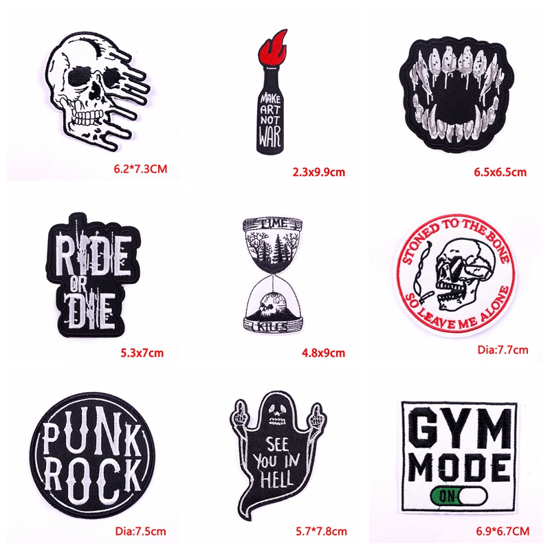 10PCS/lots Rock Style Embroide - огляд і ціна Streetwear Brand Stickers