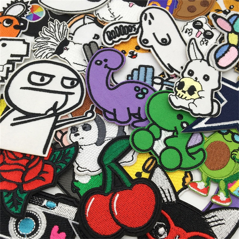 10/15pcs Amine Patches Lot Emb - огляд і ціна Streetwear Brand Stickers