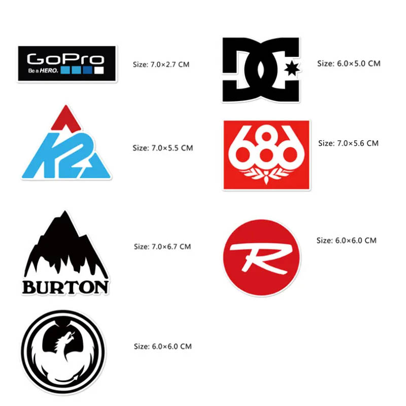 7 Pcs/Set Outdoor Skiing Brand - огляд і ціна Streetwear Brand Stickers