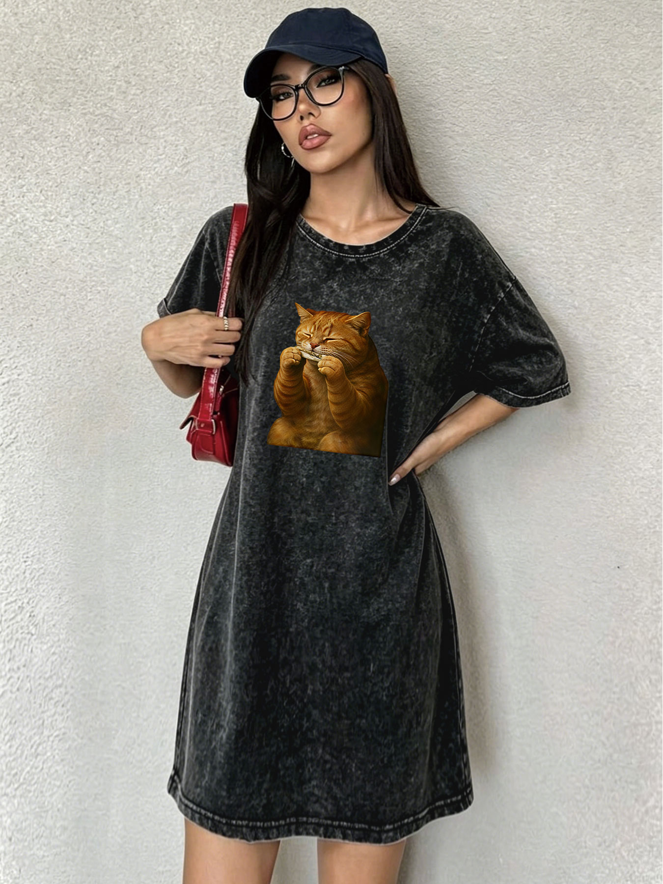 Vintage Washed Distressed T-Sh - огляд і ціна Streetwear Brand Cat