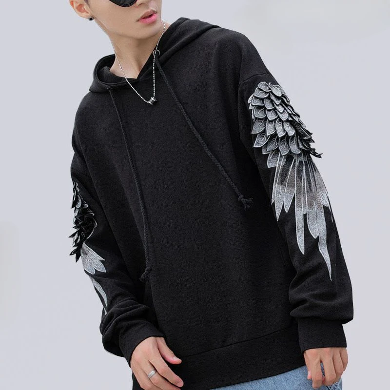 Sweatshirt for Men Hooded Embr - огляд і ціна Streetwear Outdoor Brand